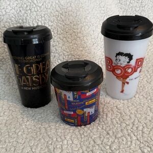 The Great Gatsby & Boop! 16 oz., Bonus Broadway 10 oz. Broadway Drinkable Cups